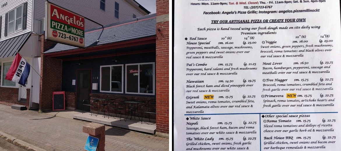 Angelos Pizza Grille Menu